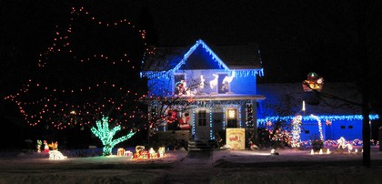 house with christmas lights